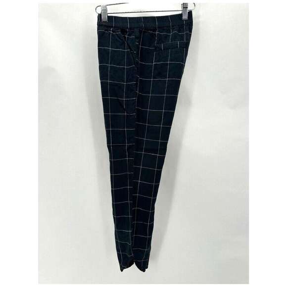 Marine Layer Allison‎ Pants Size XS Black Windowpane Tulip Hem Beach City Preppy - Picture 7 of 12